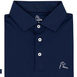 Navy Blue Solid Rhoback Men's Short Sleeve Performance Polo